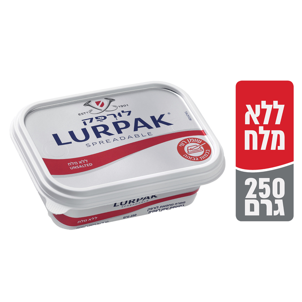 ממרח מחמאת לורפק ללא מלח 250 גר - מידע תזונתי