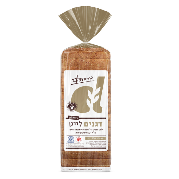 לחם דגנים לייט 500 גר - מידע תזונתי