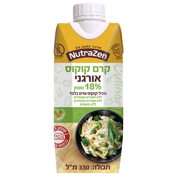 קרם קוקוס 18% אורגני טטרה פק 330 מל - מידע תזונתי
