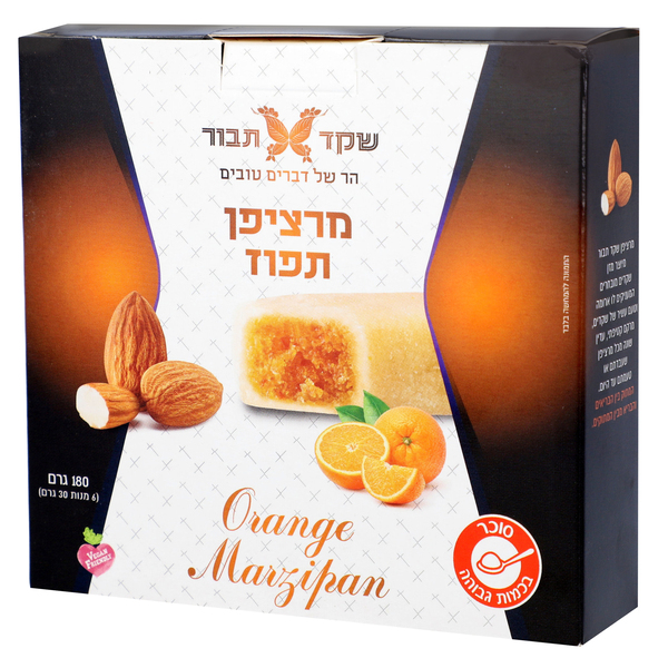 מארז חטיף מרציפן במילוי תפוז 30 גר 6 יח - מידע תזונתי