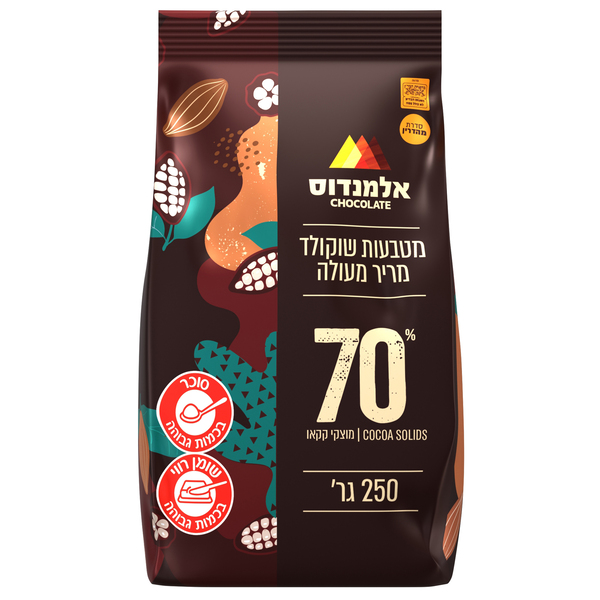 שוקולד מריר 70% 250 גר - מידע תזונתי