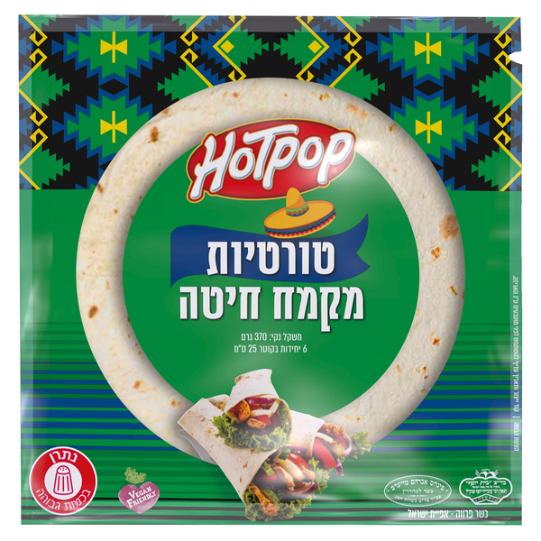 טורטייה מקמח חיטה 25 סמ 370 גר - מידע תזונתי