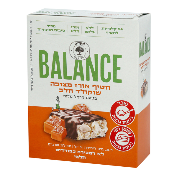 פריכיות אורז מצופה קרמל מלוח 90 גר - מידע תזונתי