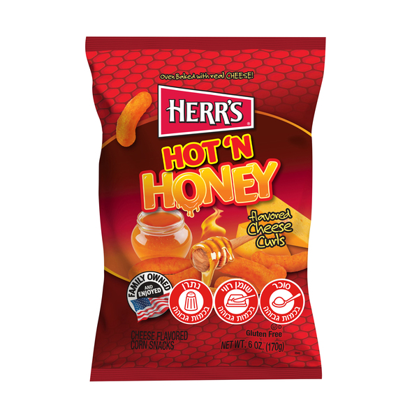 חטיף תירס גבינת צדר ודבש 170 גרם HERRS