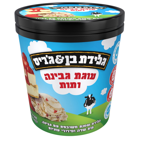 גלידת עוגת גבינה עם תות 420 ג' בן וג'ירי
