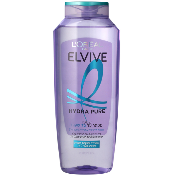 לוריאל - אלביב שמפו Hydra Pure מטהר עד 72 שעות 500 מ"ל