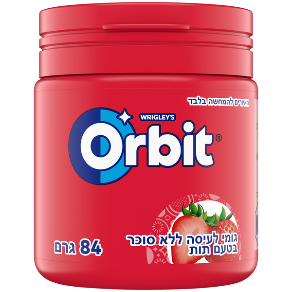 מסטיק אורביט בטעם תות ללס אריזה מוגדלת - מידע תזונתי