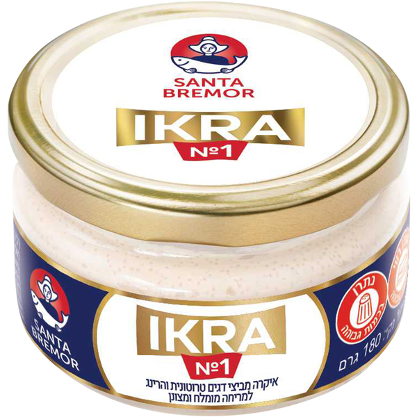 איקרה מביצי דגים טרוטונית והרינג למריחה מומלח ומצו