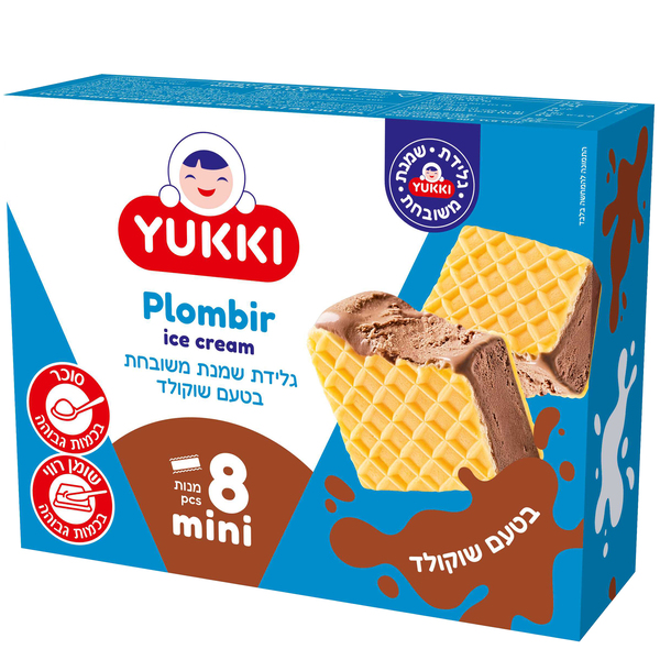 מאגדת גלידת שמנת משובחת YUKKI שוקולד סנדוויץ' 400ג'(4)