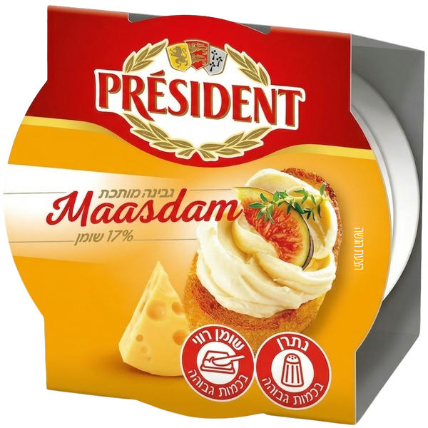 גבינה מותכת מאסדם 17% שומן 150 גרם PRESIDENT