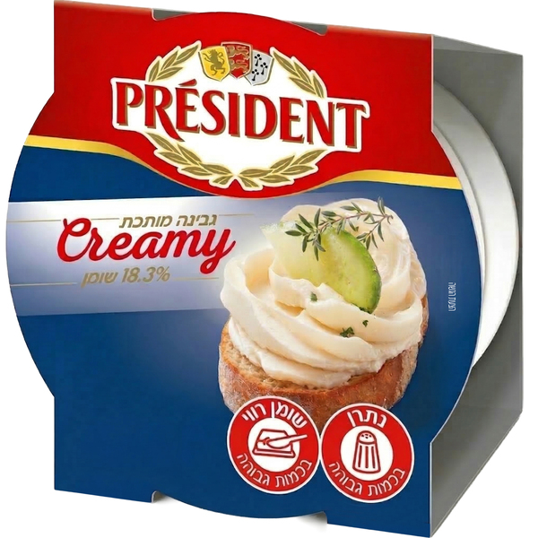 גבינה מותכת קרמי 18.3% שומן 150 גרם PRESIDENT