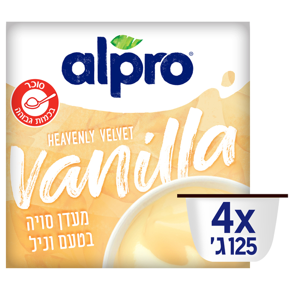 מעדן סויה בטעם וניל אלפרו (125x4 גרם) - מידע תזונתי