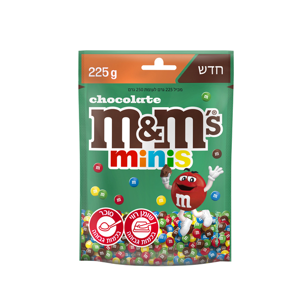 סוכריות אם אנד אמס M&M מיני'ס שוקולד חלב
