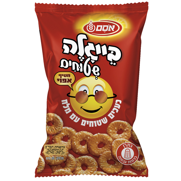 בייגלה שטוחים טבעות עם מלח אסם (60 גרם) - מידע תזונתי