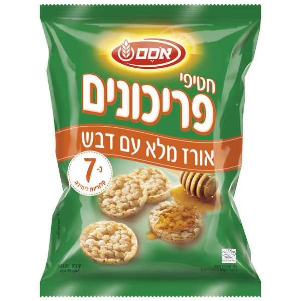 פריכונים בדבש מאורז מלא אסם (80 גרם) - מידע תזונתי