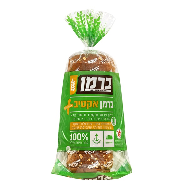 לחם אקטיב +שיבולת שועל ברמן (500גרם) - מידע תזונתי