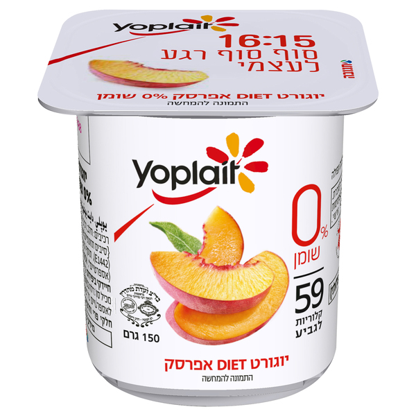 יוגורט יופלה דיאט אפרסק 0% שומן 150 גרם - מידע תזונתי