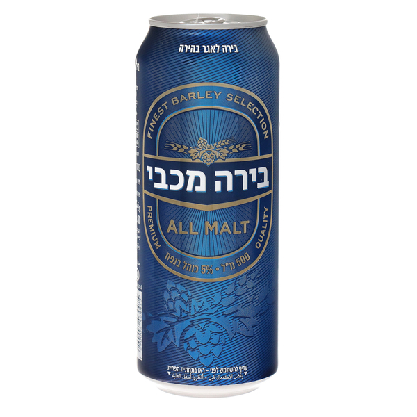 ערכים תזונתיים בירה מכבי פחית 500 מל