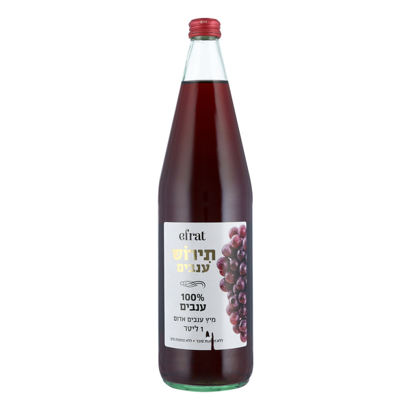 תירוש ענבים אדום טבעי אפרת (1 ליטר) - מידע תזונתי