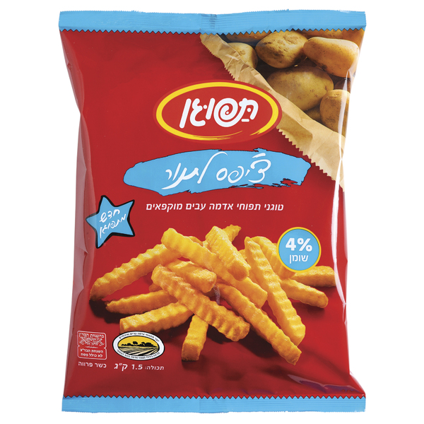צ`יפס לתנור עד 4% שומן תפוגן (1.5 קג) - מידע תזונתי