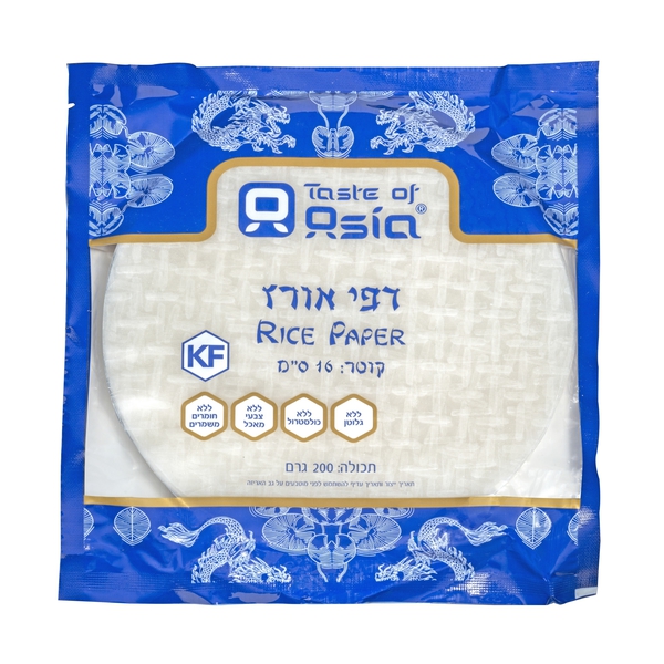 דפי אורז 22 סמ טעמי אסיה (300 גרם)-ללא - מידע תזונתי