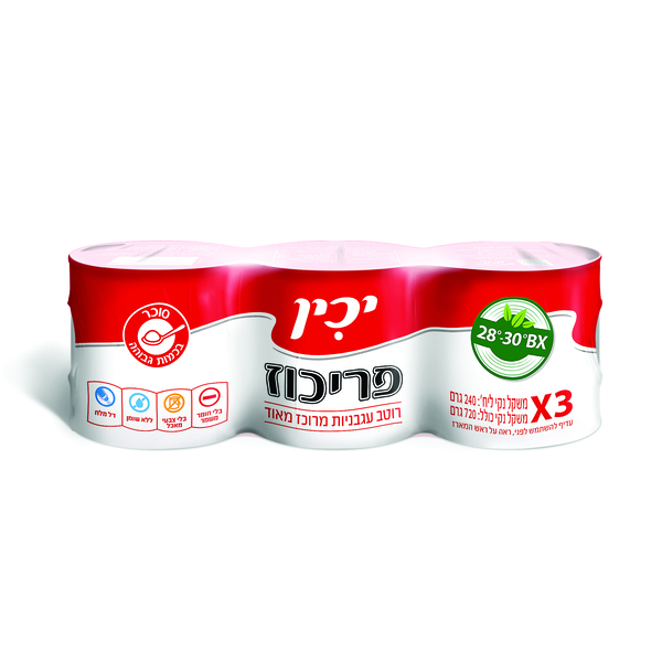 רוטב עגבניות 200 גר` שלישייה יכין - מידע תזונתי