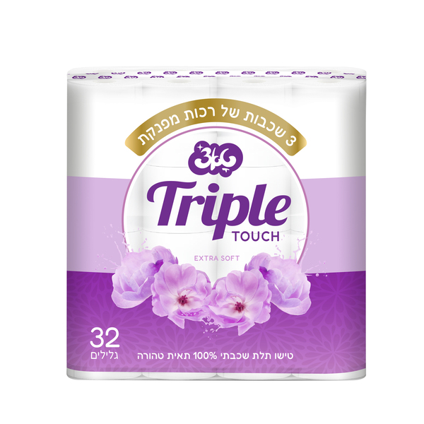טואלט טאצ`תלת שכבתי 32 גלילים
