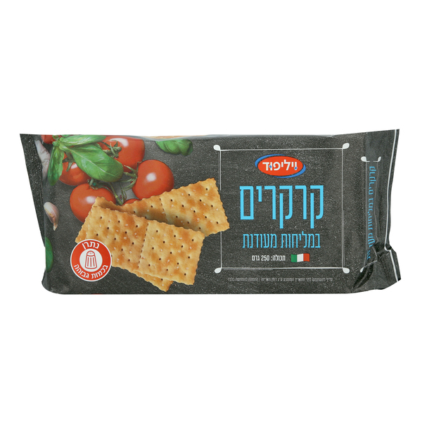 קרקרים 250 גר` מליחות מעודנת וילי פוד - מידע תזונתי