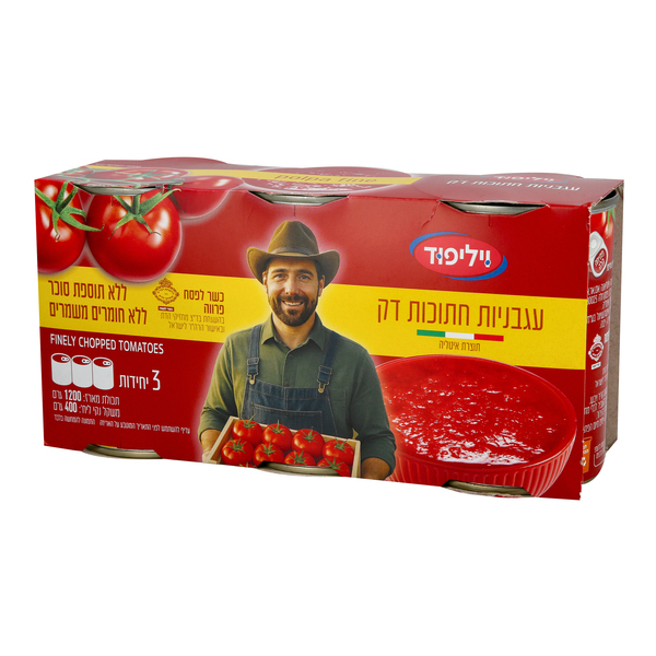 שלישיית עגבניות מרוסקות במיץ עגבניות 400 ג' ויליפוד
