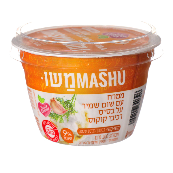 ממרח בטעם שום שמיר 9% שומן 200 גר` משומש - מידע תזונתי