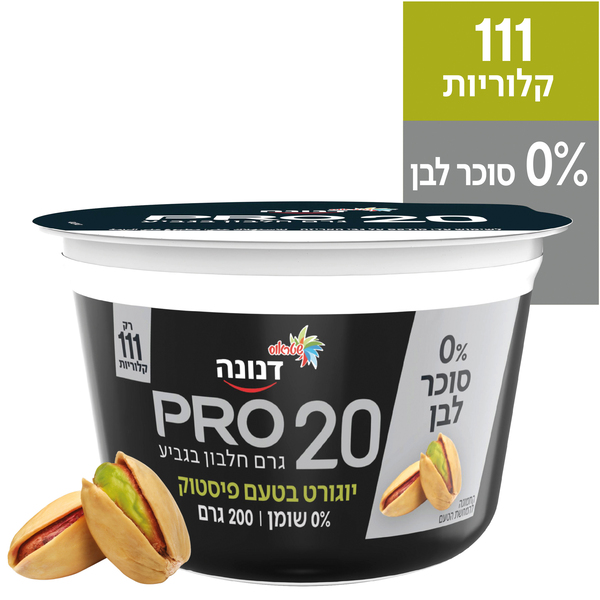 דנונה פרו ללא סוכר בטעם פיסטוק 200 גר` - מידע תזונתי
