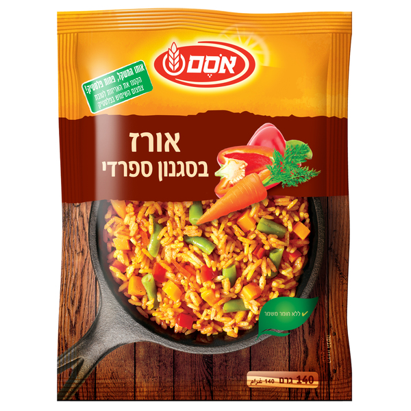 אורז ספרדי 140 גר` אסם - מידע תזונתי