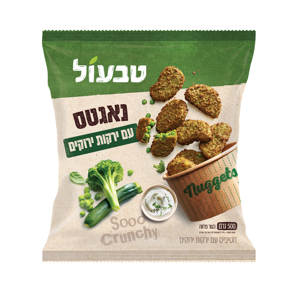נאגטס ירקות ירוקים ( 500 גר`) טבעול - מידע תזונתי