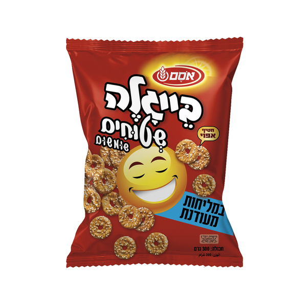 בייגלה שטוחים שומשום במליחות מעודנת אסם - מידע תזונתי