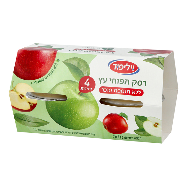 רביעיית רסק תפוחי עץ ללא תוספת סוכר 452 גרם