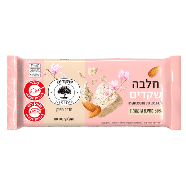 חלבה טעם וניל בתוספת שקדים 400 גר` - מידע תזונתי