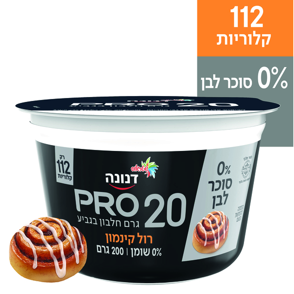 דנונה פרו ללא סוכר רול קינמון 200 גר` - מידע תזונתי
