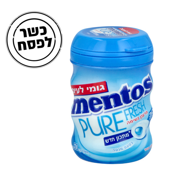 מנטוס - בקבוקון פיור מנטוס בטעם מנטה 60 גרם לל"ס כשל"פ