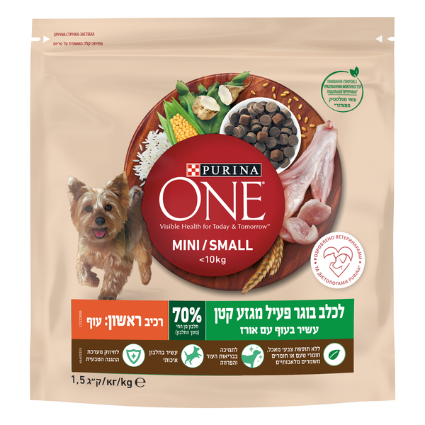 פורינה one מיני אקטיב עוף 1.5 קג` - מידע תזונתי