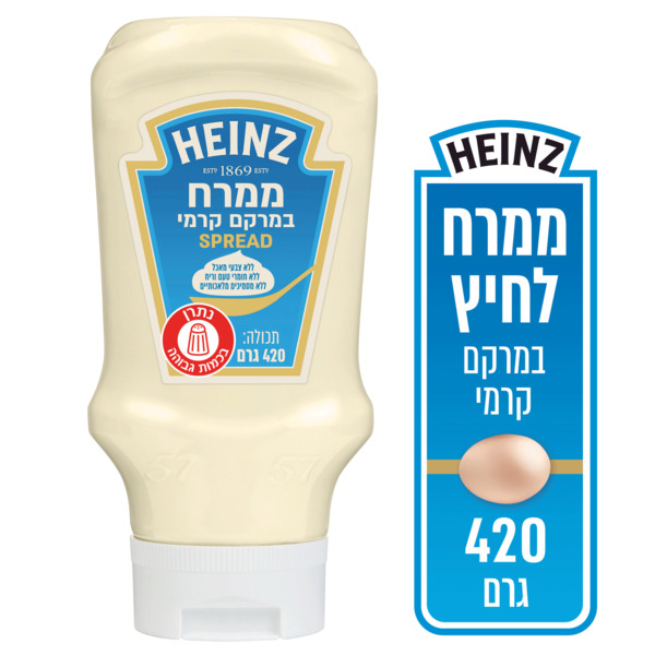 היינץ ממרח במרקם קרמי 420 גר` - מידע תזונתי