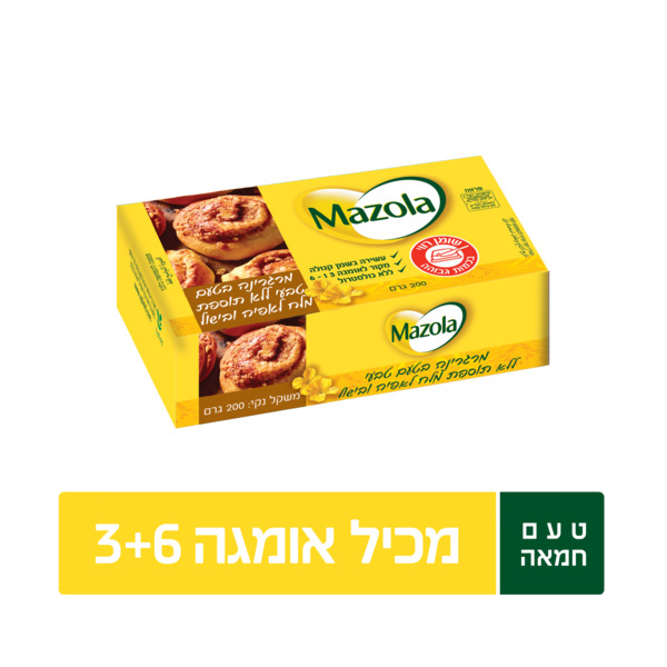 מזולה אפייה ללא מלח 200 גר - מידע תזונתי