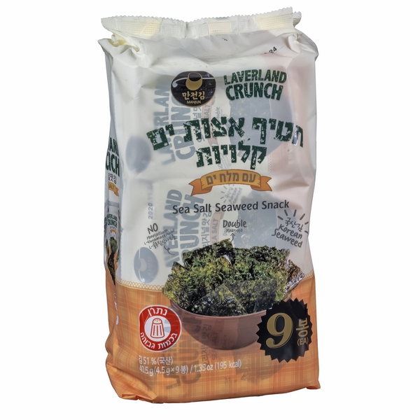 חטיף אצות ים קלויות 9 יח עם מלח - מידע תזונתי
