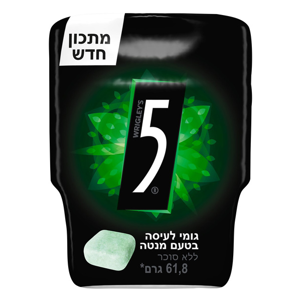 מסטיק פייב באונס בטעם מנטה בקבוקון 61.8ג - מידע תזונתי