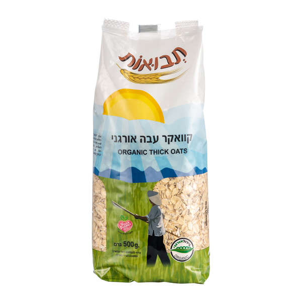 קוואקר עבה אורגני 500 גרם - מידע תזונתי