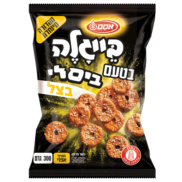 אסם בייגלה שטוחים בטעם ביסלי בצל - מידע תזונתי