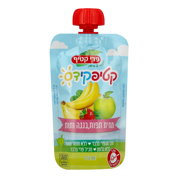 קטיפקידס מחית תפוחי עץ בננה ותות 90 גר`