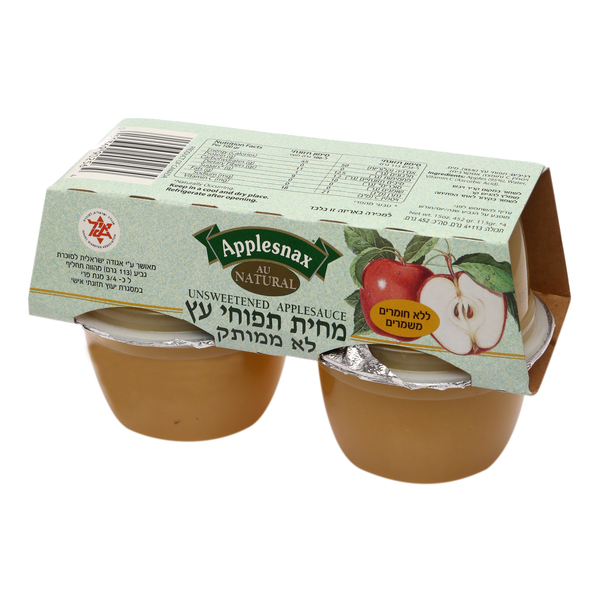 אפלסנקס רביעיות רסק תפוחי עץ ללא תוספת סוכר עברית