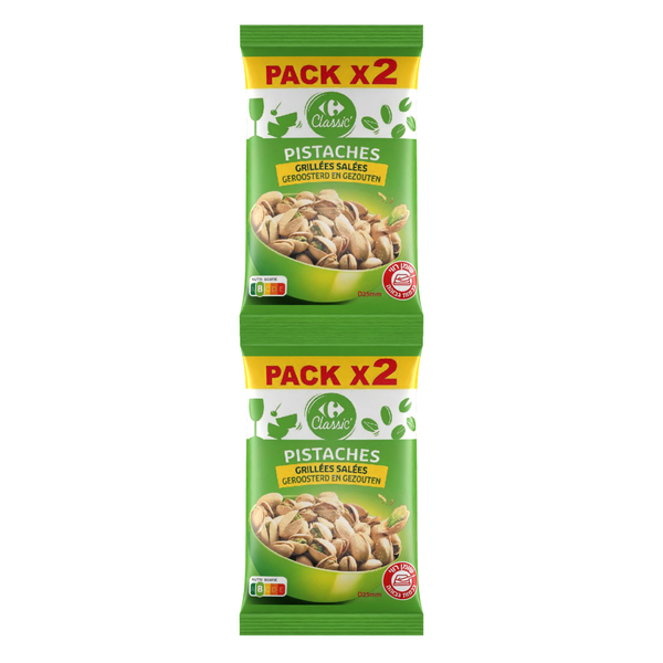 פיסטוק קלוי עם מלח 125X2 גרם - קרפור קלא - מידע תזונתי