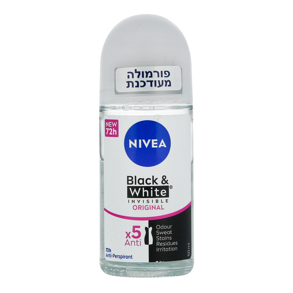 ניוואה - דאודורנט רול און לאישה בלק אנד וויט קליר 50 מ"ל