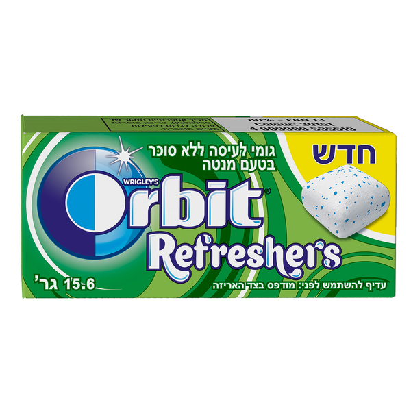 אורביט רפרשרס אריזה אישית 15 גרם - מידע תזונתי